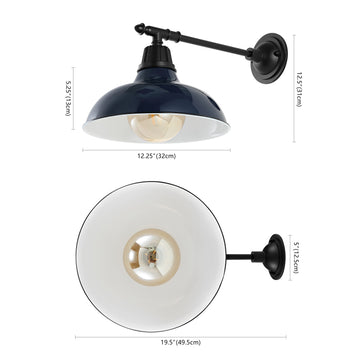 Wallace 12.25" Farmhouse Industrial Indoor/Outdoor Iron LED Victorian Arm Outdoor Sconce